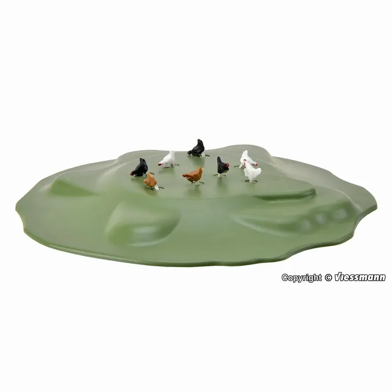 Haute Qualité Set de 6 poules et 2 coqs animés - Viessmann 1528 - HO 1/87